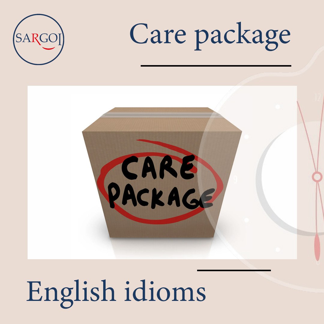 a package or parcel containing food, clothing, or other items sent to someone who lives or is spending time away from home, such as a college student, a child in summer camps, or a person living abroad.
