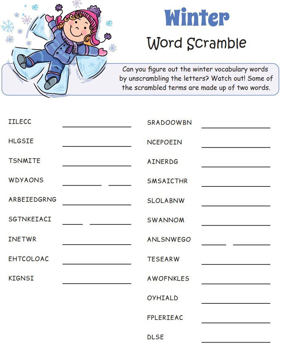 MINI-TASK for junior champions is to challenge yourself with a winter word scramble. Share in the chat the words you've unscrambled.